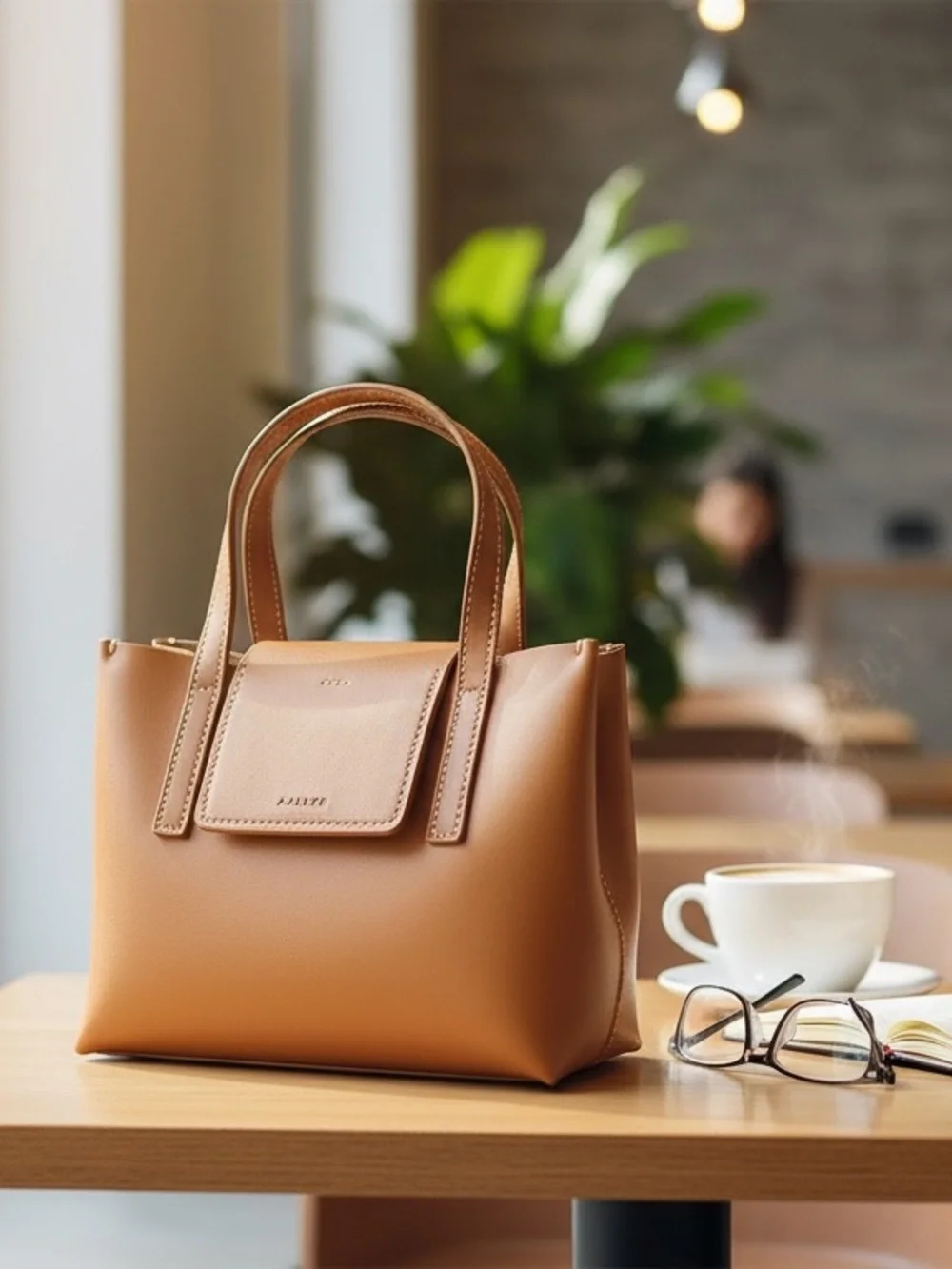 👜AALLYN Mini Stella Satchel Genuine Leather Crossbody Burnt Caramel - Picture 5 of 6